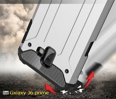 Samsung J6 Plus - Armor Back Cover - Zwart