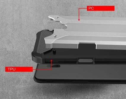 Samsung J6 Plus - Armor Back Cover - Zwart
