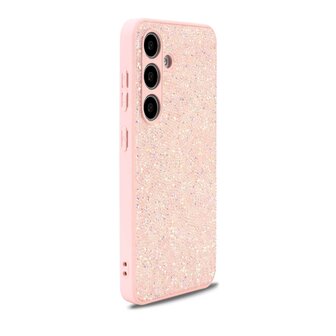 Samsung S25 - Roze - Diamant Glitter &amp;amp; Privacy Glas