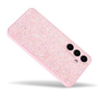 Samsung S25 - Roze - Diamant Glitter &amp;amp; Privacy Glas