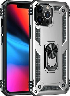 iPhone 13 Pro Max Grijs - Armor met Kickstand Ring