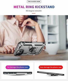 iPhone 13 Pro Max Grijs - Armor met Kickstand Ring