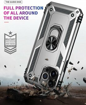 iPhone 13 Pro Max Grijs - Armor met Kickstand Ring