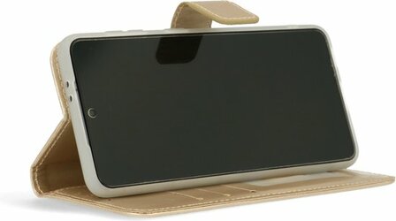 iPhone 14 Pro - Book Case &amp;amp; Glas - Goud