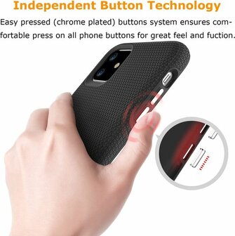 iPhone 11 Zwart - Anti Slip Matte Armor