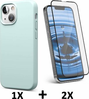 iPhone 13 - Back Cover &amp;amp; 2x Full Glas - Turquoise