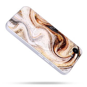 iPhone 16e - Wit - Marmer MagSafe Back Cover