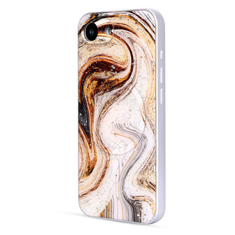 iPhone 16e - Wit - Marmer MagSafe Back Cover