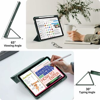 iPad Air (11 inch 2024 &amp;amp; 2025) - Groen - Smart Cover met Pen Slot