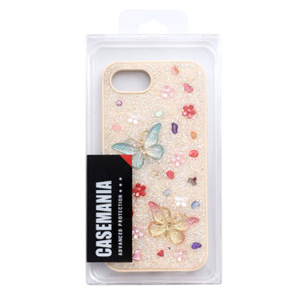 iPhone 16E - Vlinder Diamant Glitter - Goud