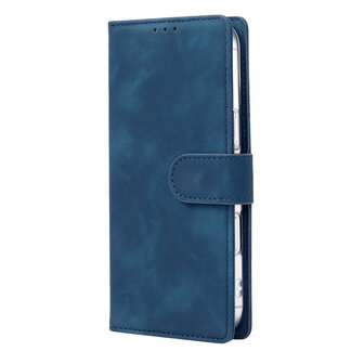 iPhone 16e - Suide Book Case &amp;amp; Glas - Blauw