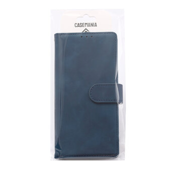 iPhone 16e - Suide Book Case &amp;amp; Glas - Blauw