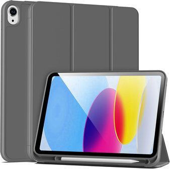 iPad 2025 &amp;amp; 2022 (11/10 Gen) - Grijs - Smart Cover met Pen Slot &amp;amp; Glas