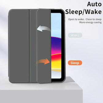 iPad 2025 &amp;amp; 2022 (11/10 Gen) - Grijs - Smart Cover met Pen Slot &amp;amp; Glas
