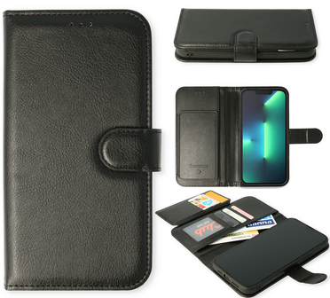iPhone 16e - Zwart - 2 in 1 HQ Book Case met Extra Vakken