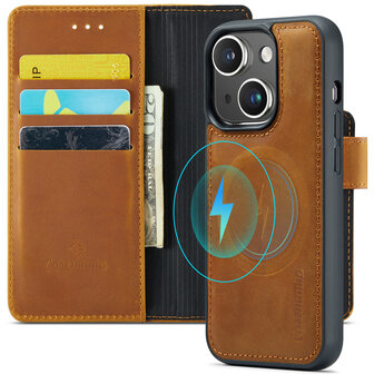 iPhone 15 - Sienna Brown - 2 in 1 Lederen MagSafe Case