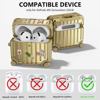 AirPods 4 - Koffer Hoes - Goud