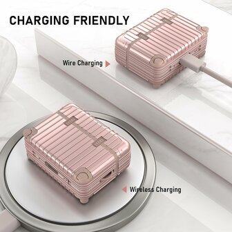 AirPods Pro &amp;amp; Pro 2 - Koffer Hoes - Rosegoud