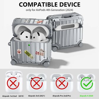 AirPods 4 - Koffer Hoes - Zilver