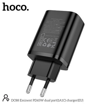 Hoco DC88 - 65W Snel Lader - Zwart
