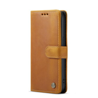 iPhone 14 Pro Bruin - Lederen Book Case