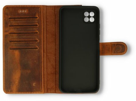 Samsung A22 5G Bruin - Lederen Book Case