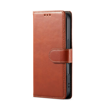 iPhone 16 Pro - Bruin - Lederen Book Case