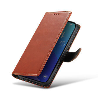 iPhone 16 Pro - Bruin - Lederen Book Case