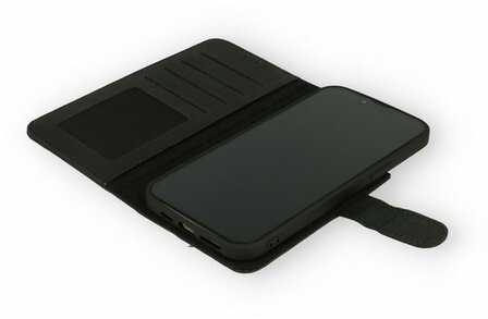 iPhone 13 Pro Max Zwart - Lederen Book Case