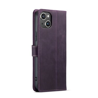 iPhone 15 Paars - Lederen Book Case