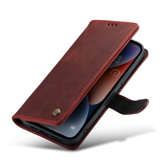 iPhone 14 Rood - Lederen Book Case
