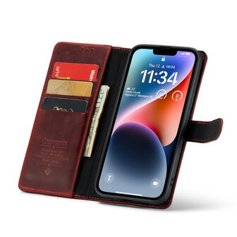 iPhone 14 Rood - Lederen Book Case