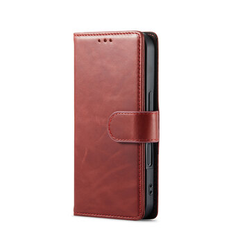 iPhone 16 - Rood - Lederen Book Case