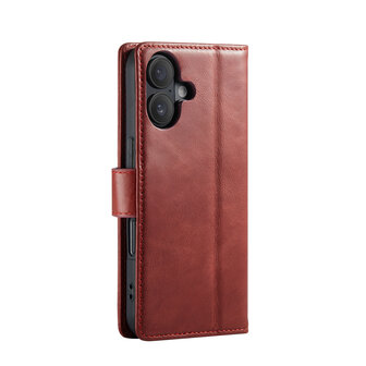 iPhone 16 - Rood - Lederen Book Case