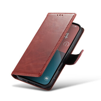 iPhone 16 - Rood - Lederen Book Case