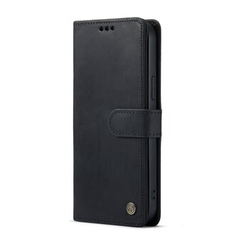 iPhone 15 Zwart - Lederen Book Case