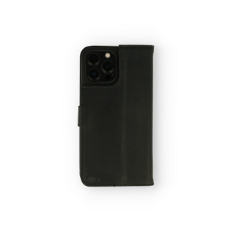 iPhone 12 Pro Max Zwart - Lederen Book Case
