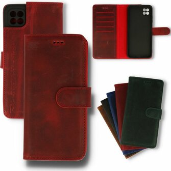 Samsung A22 5G Rood - Lederen Book Case