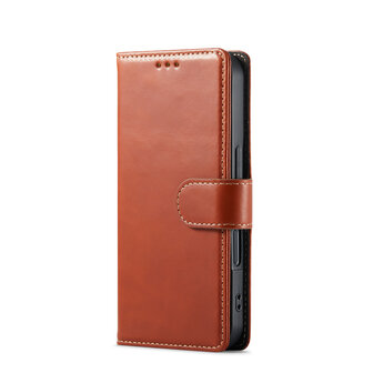 iPhone 16 - Bruin - Lederen Book Case