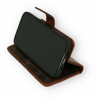 iPhone 13 Pro Donker Bruin - Lederen Book Case
