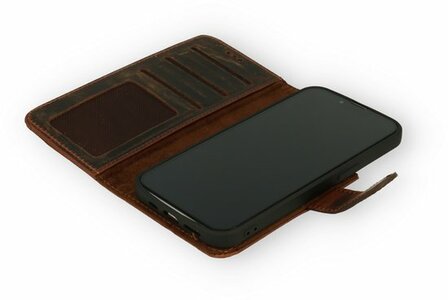 iPhone 13 Pro Donker Bruin - Lederen Book Case