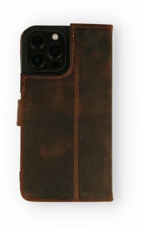 iPhone 13 Pro Donker Bruin - Lederen Book Case