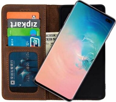 Samsung S10 Lite Bruin - Lederen Book Case