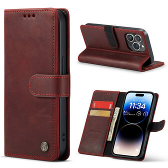 iPhone 15 Pro Max Rood - Lederen Book Case