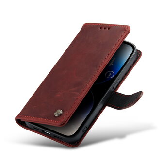 iPhone 15 Pro Max Rood - Lederen Book Case