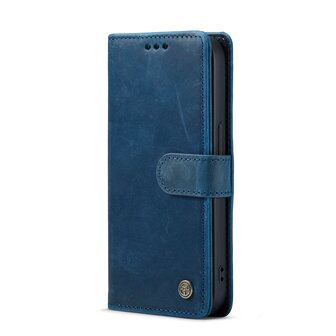 iPhone 14 Pro Blauw - Lederen Book Case
