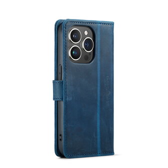 iPhone 14 Pro Blauw - Lederen Book Case