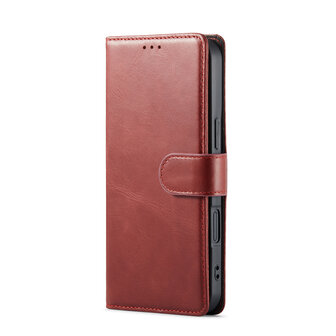 iPhone 16 Plus - Rood - Lederen Book Case