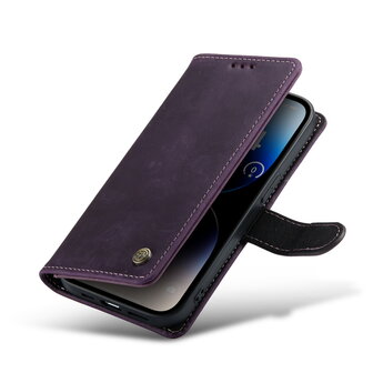 iPhone 14 Pro Paars - Lederen Book Case