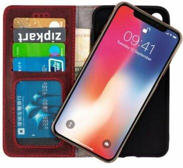 iPhone XS Max Rood - Lederen Book Case